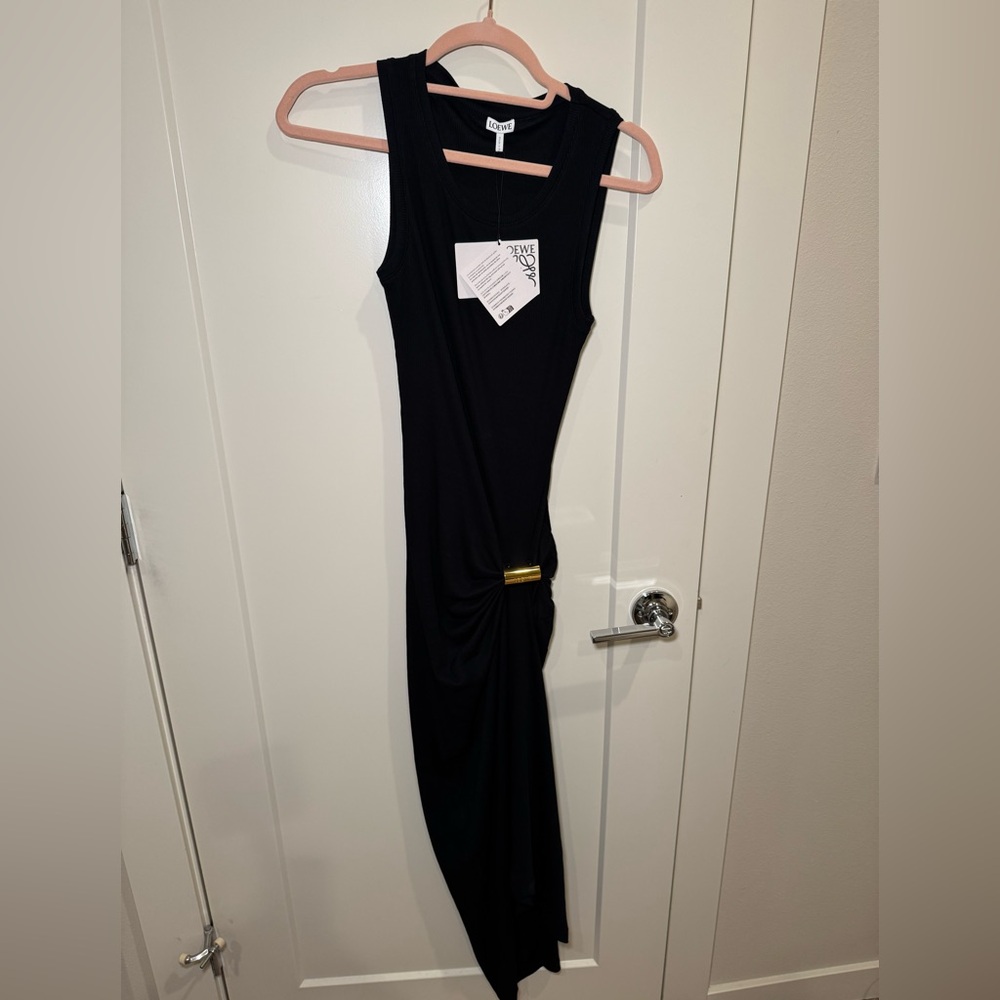 Loewe Pre-FW25 Draped Tank Dress – Black (Never Worn, With Tags)